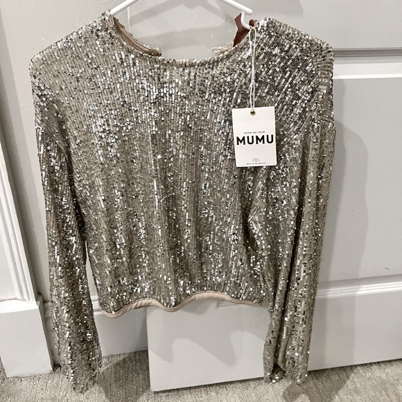 Show Me Your MUMU; sequin top; Size Small - Picture 1 of 3